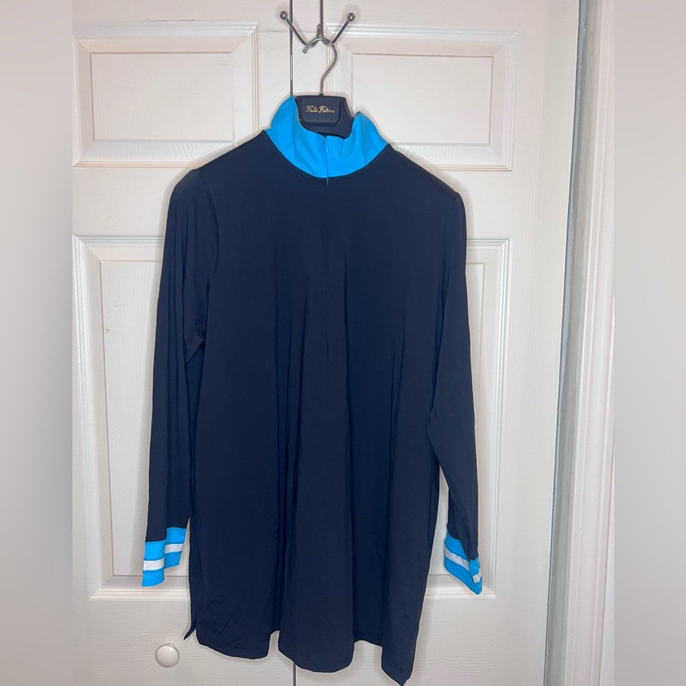 Lands' End Women's Swimsuit Cover-Up size 1X black and blue NWOT